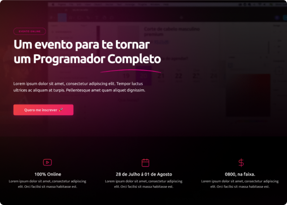 Landing page de lançamento