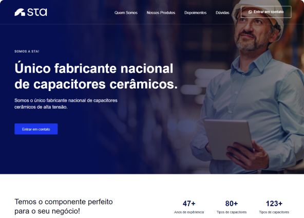 Site institucional da empresa STA